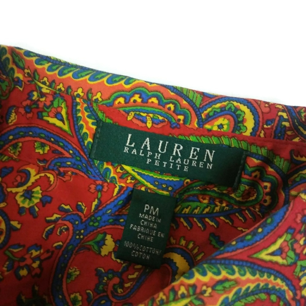 LAUREN Ralph Lauren Red Paisley Button Down Shirt - Picture 6 of 6